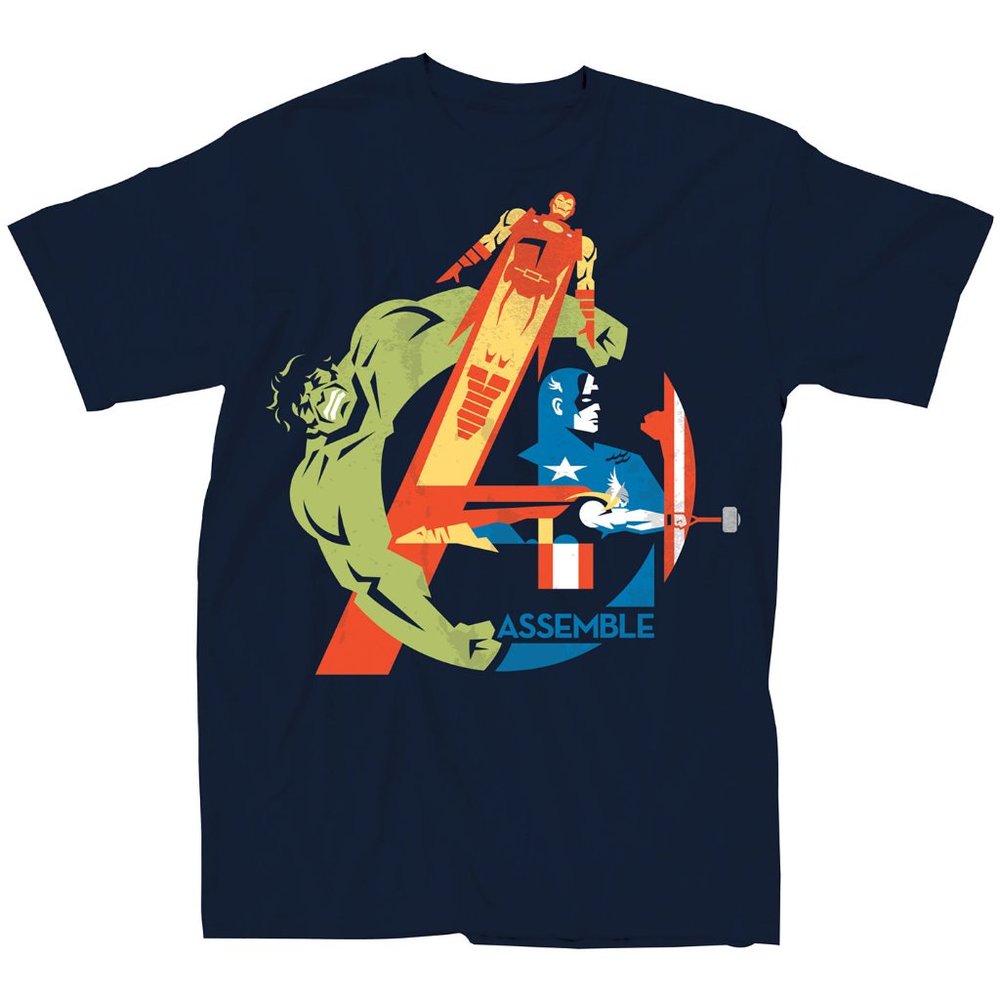 New! Avengers Assemble T-Shirt Marvel Comics Hulk Thor Iron Man Captain America
